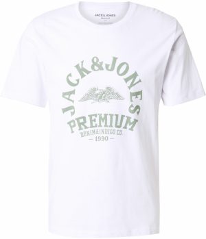 Jack & Jones Premium Tričko 'JPRBLUROBAR'  svetlozelená / biela