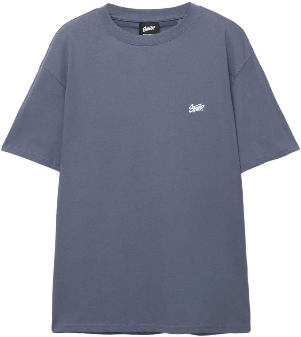 Pull&Bear Tričko 'STWD'  opálová / biela