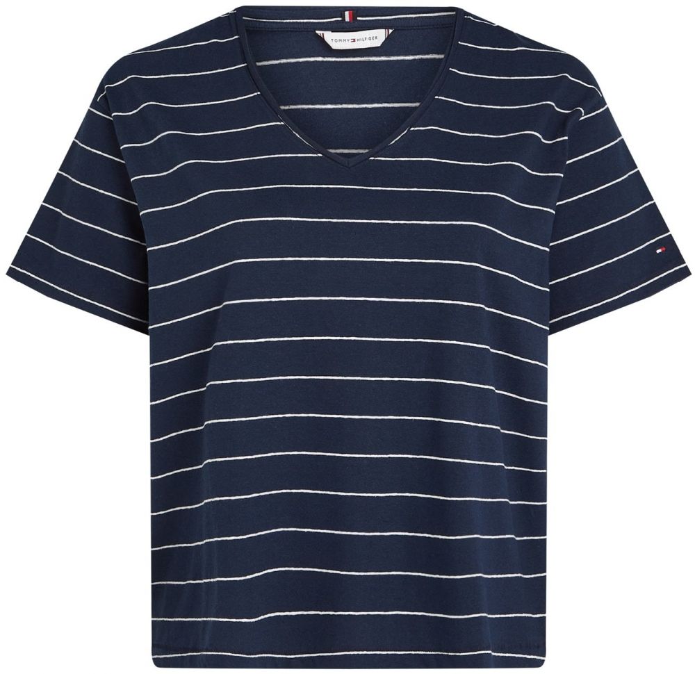 Tommy Hilfiger Curve Tričko  tmavomodrá / biela