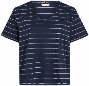 Tommy Hilfiger Curve Tričko  tmavomodrá / biela