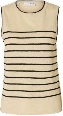 SELECTED FEMME Vyšívaný top  béžová / čierna
