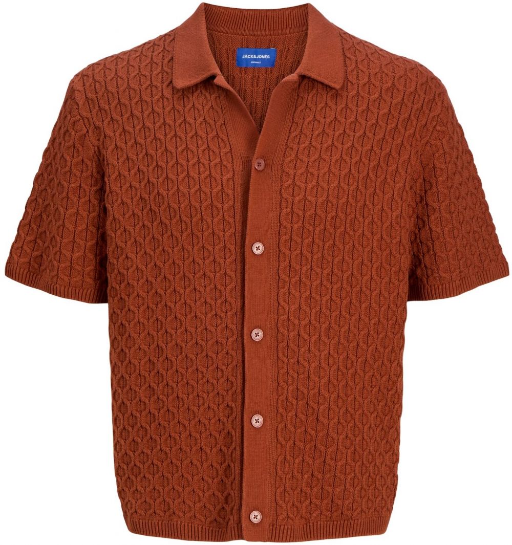 JACK & JONES Kardigán 'JORACAPULCO'  hrdzavohnedá
