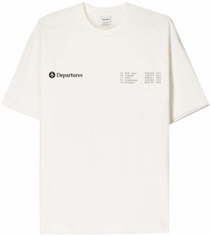 Bershka Tričko  modrá / tmavožltá / čierna / šedobiela