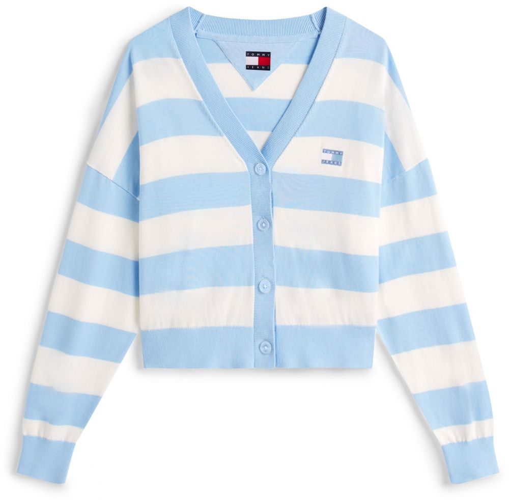Tommy Jeans Kardigán  svetlomodrá / biela