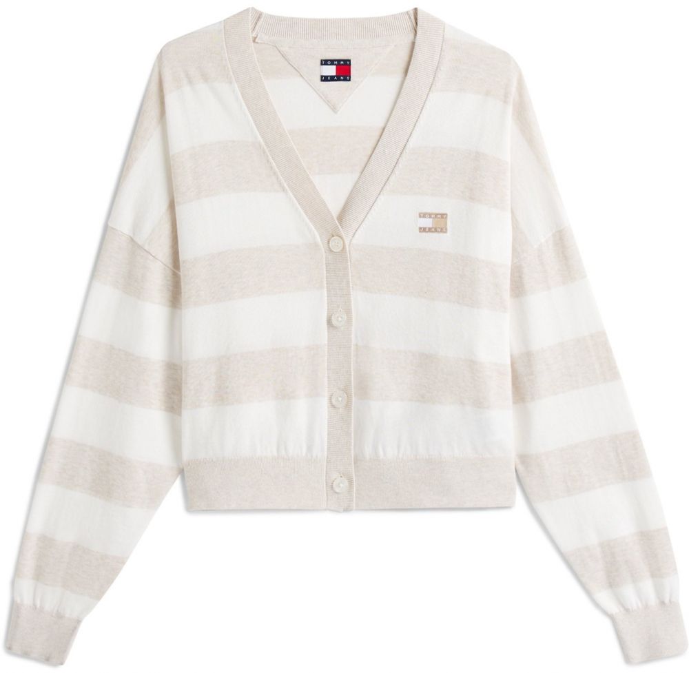 Tommy Jeans Kardigán  béžová / biela