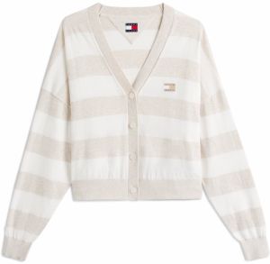 Tommy Jeans Kardigán  béžová / biela