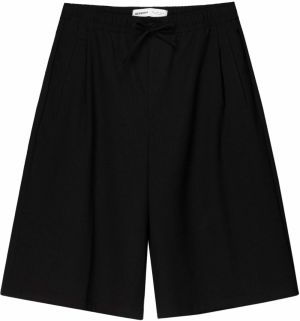 Bershka Plisované nohavice  čierna