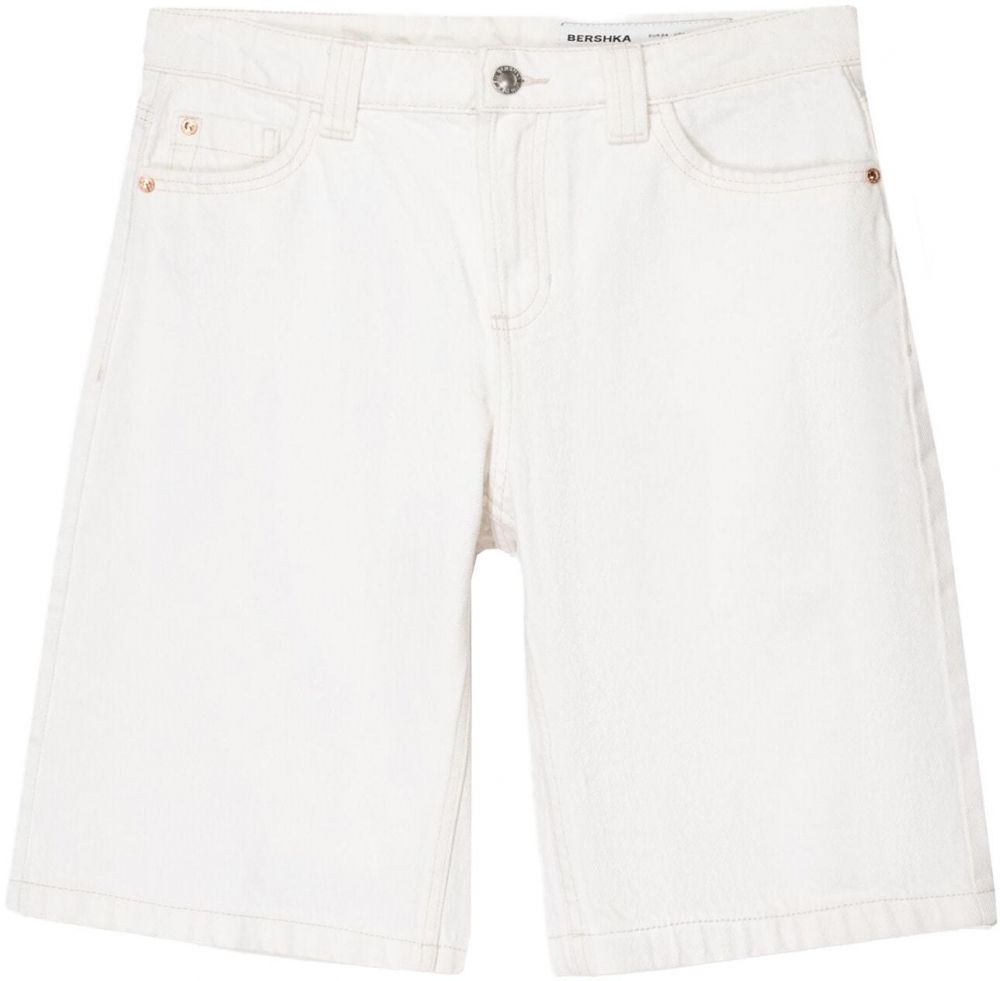 Bershka Džínsy  biely denim