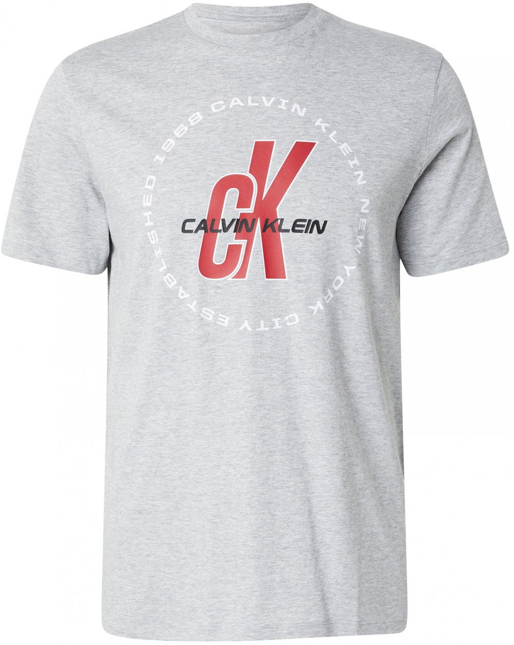 Calvin Klein Jeans Tričko  sivá melírovaná / červená / čierna / biela