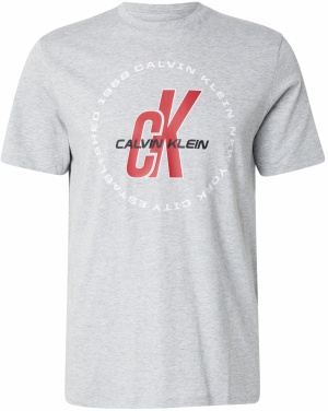 Calvin Klein Jeans Tričko  sivá melírovaná / červená / čierna / biela
