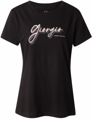ARMANI EXCHANGE Tričko 'Giorgio'  čierna / biela