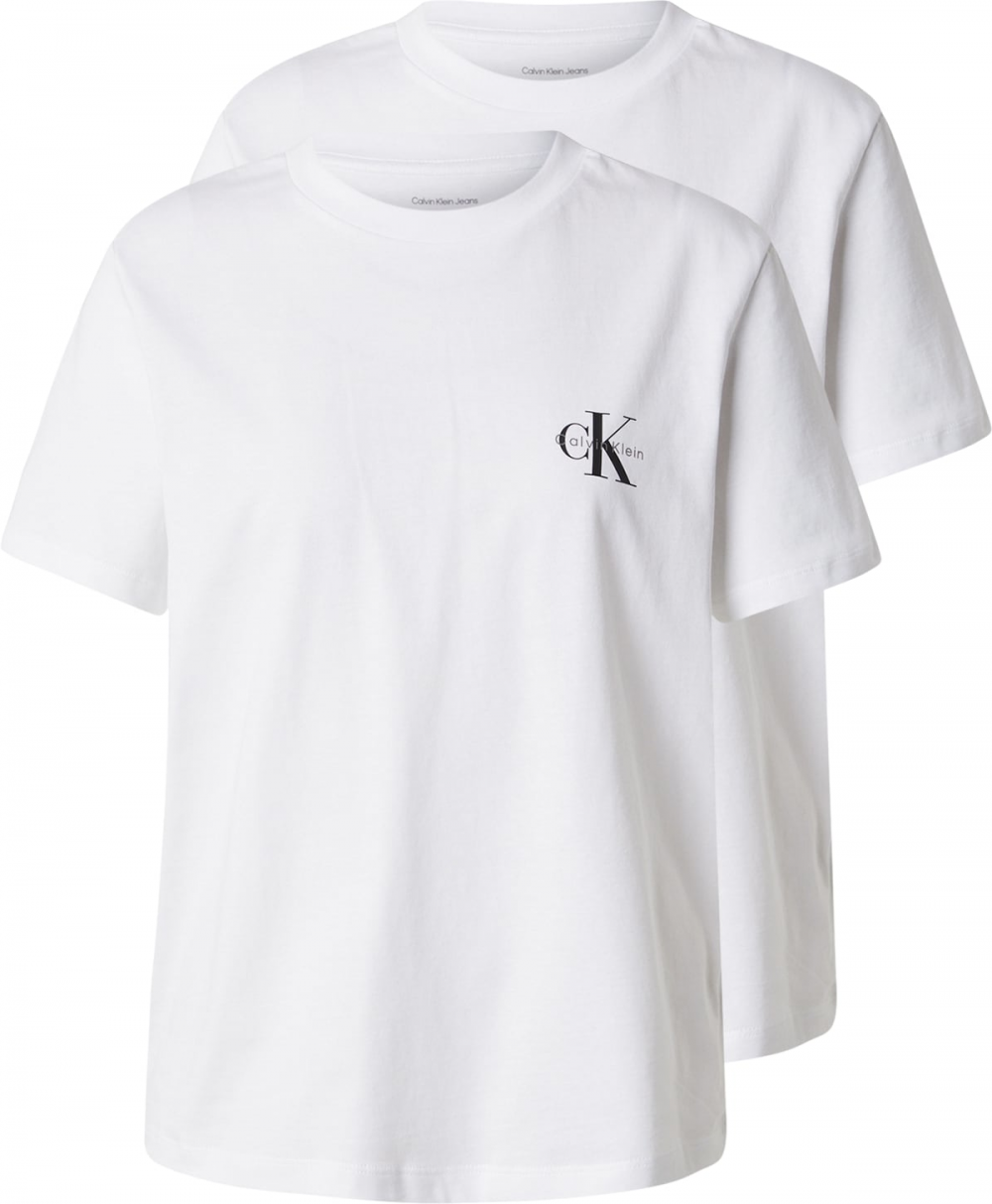 Calvin Klein Jeans Tričko  čierna / biela