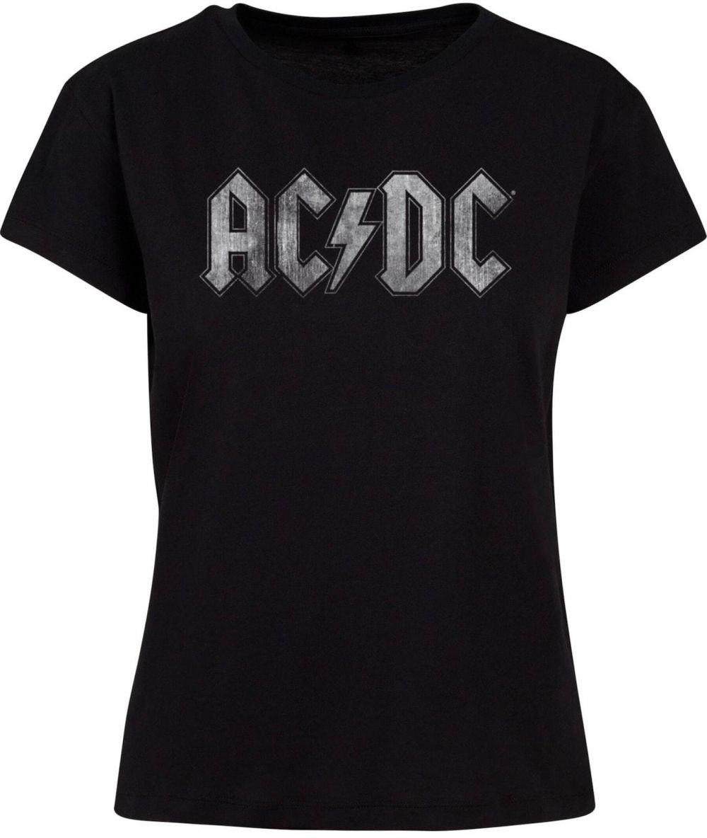 Merchcode Tričko 'ACDC'  sivá melírovaná / čierna