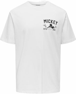 Only & Sons Tričko 'ONSMICKEY MOUSE'  čierna / biela