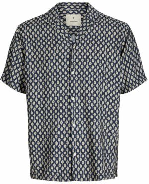 JACK & JONES Košeľa 'JPRBLULINCOLN'  béžová / tmavomodrá