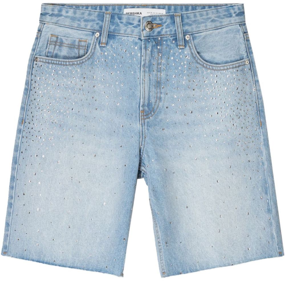 Bershka Džínsy  svetlomodrá / priehľadná