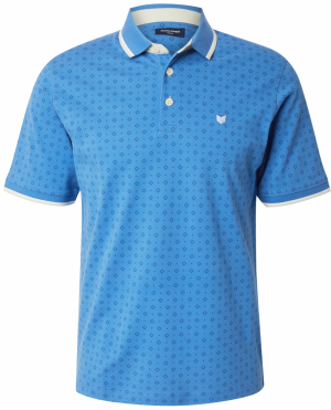 JACK & JONES Tričko 'JPRPAULOS'  azúrová / tmavomodrá / biela