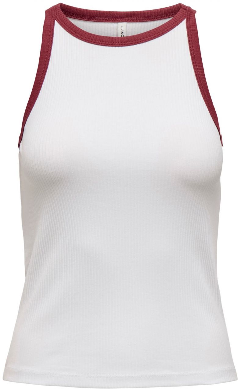 Only Petite Top 'ONLVELA'  tmavočervená / biela