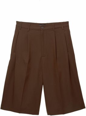 Pull&Bear Plisované nohavice  čokoládová