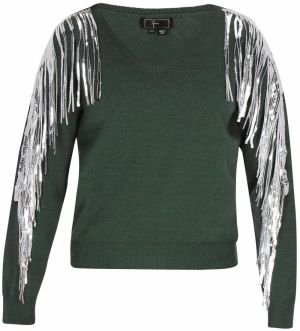 faina Sveter  tmavozelená / strieborná
