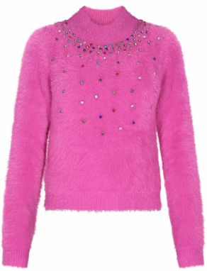 faina Sveter  modrá / fuksia / červená / strieborná
