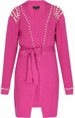 faina Kardigán  zlatá / fuksia / perlovo biela