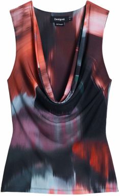 Desigual Top  svetlosivá / melónová / svetločervená / čierna