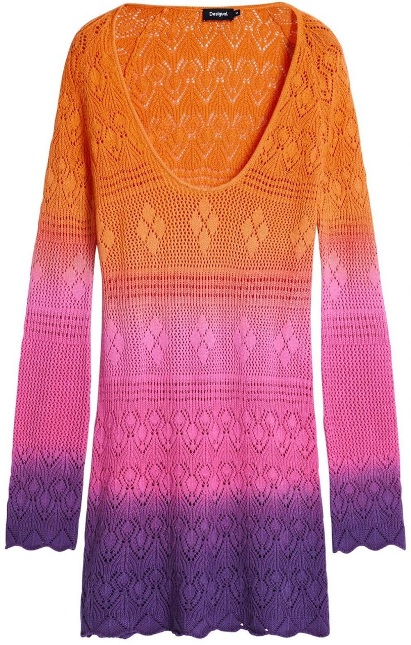Desigual Plážové šaty 'Tie-Dye'  fialová / oranžová / ružová