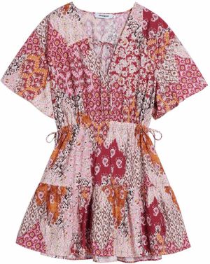 Desigual Šaty  oranžová / grenadínová / hrdzavo červená / biela