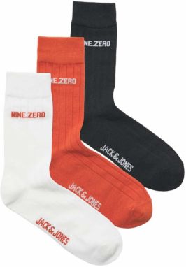 JACK & JONES Ponožky  jasne červená / čierna / biela