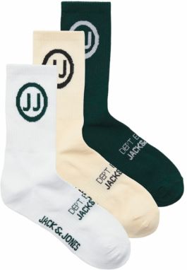 JACK & JONES Ponožky 'JACMOSTAR'  žltohnedá / jedľová / biela
