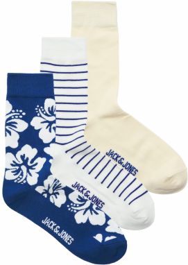 JACK & JONES Ponožky 'JACCARSON'  béžová / tmavomodrá / biela