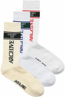 JACK & JONES Ponožky 'JACZAMORA'  krémová / modrá / červená / biela