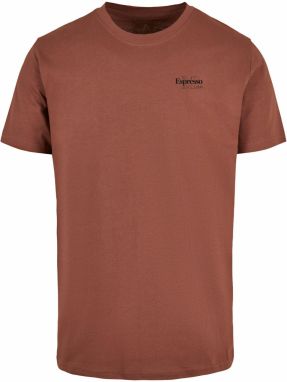 Mister Tee Tričko 'Espresso'  hrdzavohnedá / čierna / biela