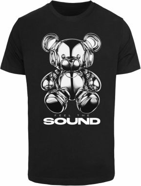 Mister Tee Tričko 'Feel The Sound Chrome Bear'  sivá / čierna / biela