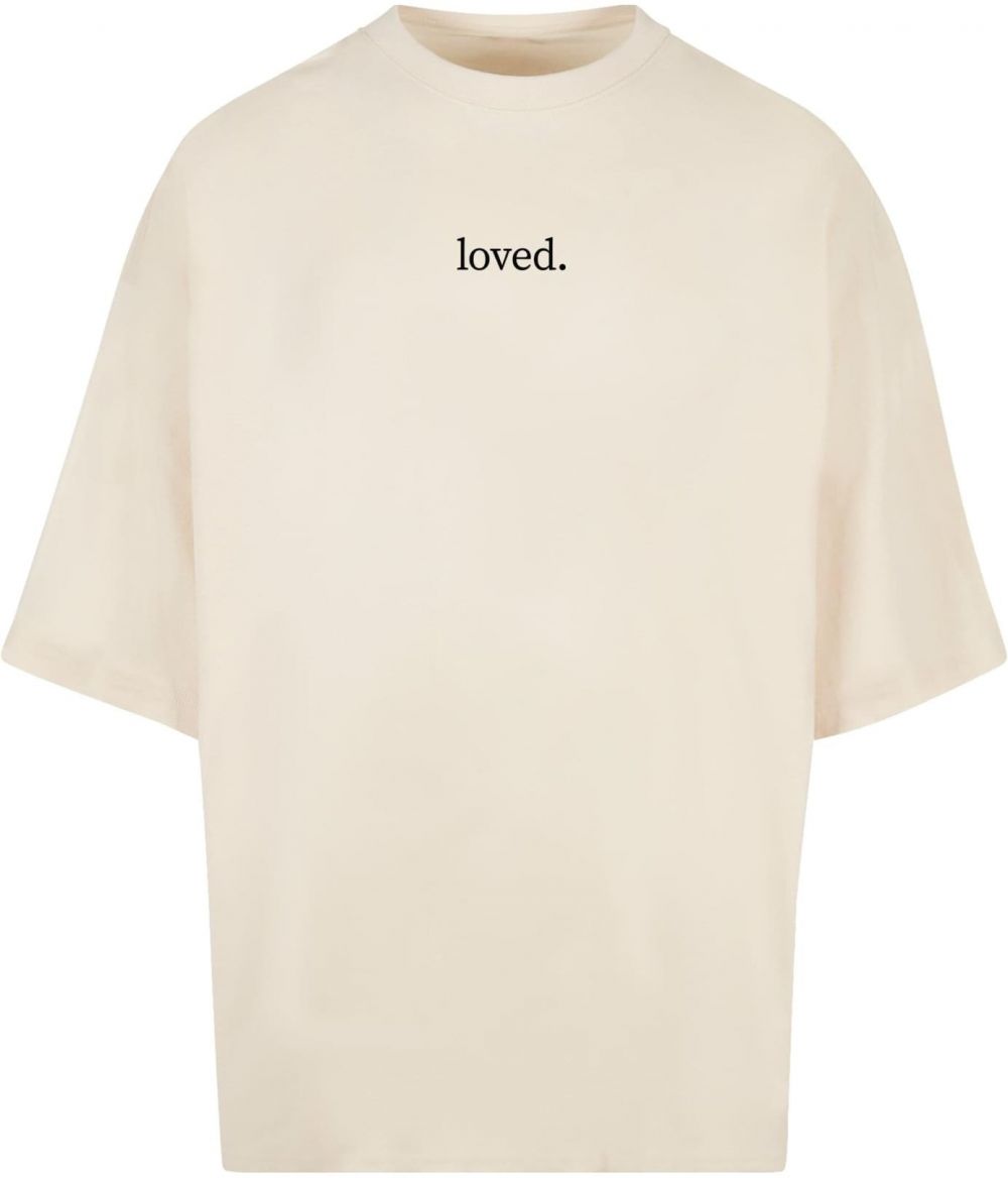 Merchcode Tričko 'Love'  piesková / čierna / biela ako vlna