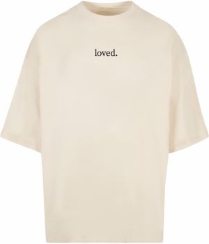 Merchcode Tričko 'Love'  piesková / čierna / biela ako vlna