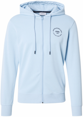 JACK & JONES Tepláková bunda 'JJSIMON'  námornícka modrá / svetlomodrá