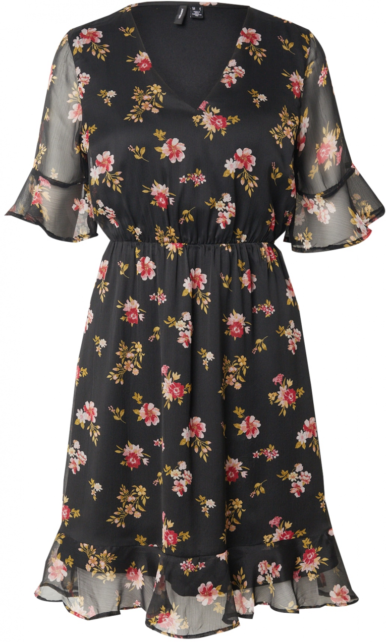VERO MODA Letné šaty 'VMSMILLA'  olivová / staroružová / tmavočervená / čierna