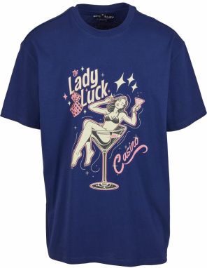 Mister Tee Tričko 'Lady Luck'  béžová / tmavomodrá / ružová / čierna