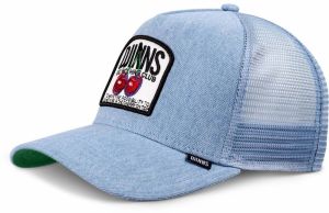 DJINNS Čiapka 'DNC Cherry'  modrá denim / krvavo červená / šedobiela