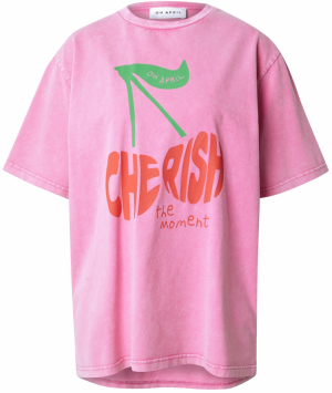 OH APRIL Tričko 'Cherish'  zelená / fuksia / jasne červená