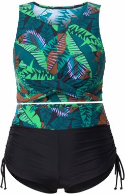 Ulla Popken Bikiny  zelená / smaragdová / fialová / čierna
