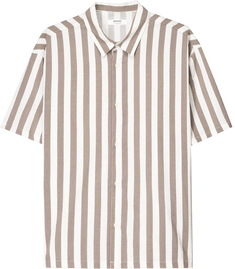 Bershka Košeľa  farba ťavej srsti / biela