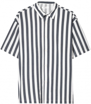 Bershka Košeľa  tmavosivá / biela