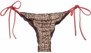 Pull&Bear Bikinové nohavičky  béžová / tmavohnedá / červená