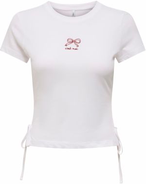 Only Petite Tričko 'ONLCARLA'  červená / biela