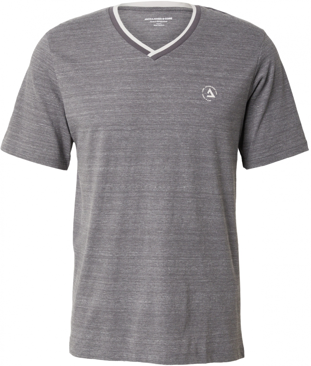 JACK & JONES Tričko  čadičová / biela