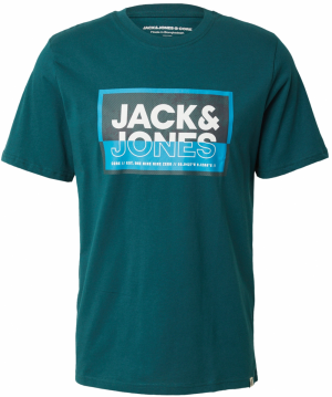 JACK & JONES Tričko 'JCOLOGAN'  azúrová / petrolejová / biela