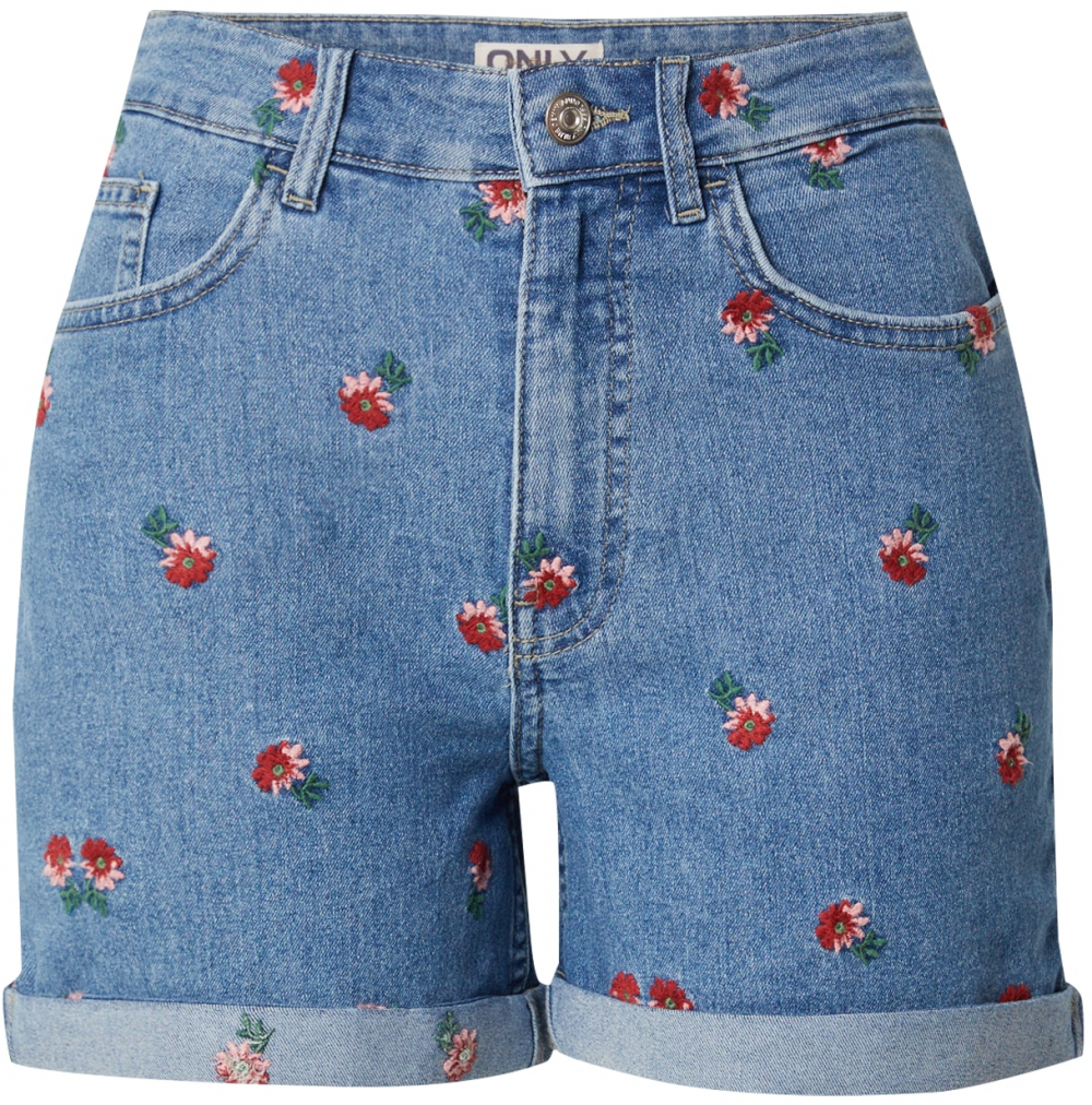 ONLY Džínsy 'ONLHUSH'  modrá denim / tmavozelená / červená